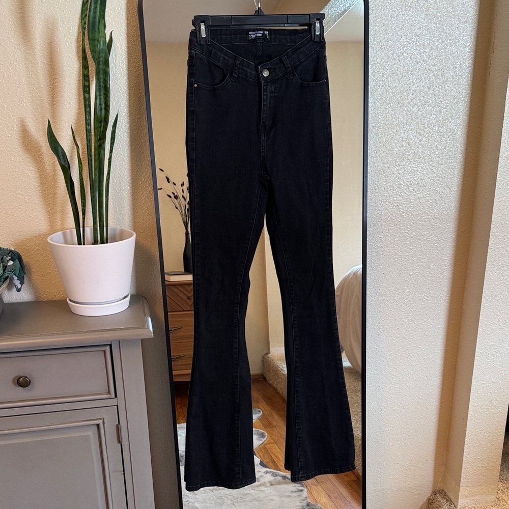 Black Skinny Flared Jeans